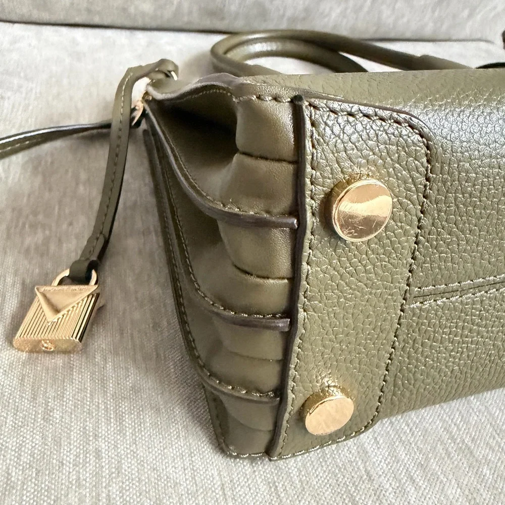 Michael Kors Olive Green Leather Satchel